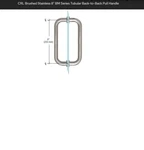 Crl BM8X8BS Brushed Stainless 8" Series Tubular Back-to-back Pull Handle. Fixed Price $35.00.