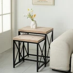 Cheungs Briarcrest Set Of 2 Wood And Metal Side Tables 6087. Fixed Price $183.28.