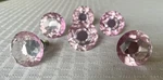 6 Diamond Cut Light Pink Crystal/glass Knob Pull Handle Cabinet/drawer Hardware. Fixed Price $8.99.