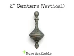 Vintage Drawer Pull 2" Centers Vertical Pewter Silver Handle M2. Fixed Price $8.90.