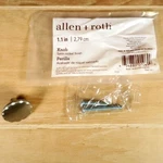 Allen & Roth #Z833-28-BNI, 1.1", Knob, Satin Nickel Finish,. Fixed Price $7.99.