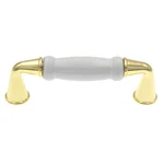 10 Pack P260-W Polished Brass 3"CC Handle Pulls White Ctr Belwith Transitional. Fixed Price $30.00.
