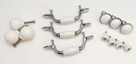 White Porcelain Drawer / Cabinet Knob Pulls, Center Screw, 3" Handles, Lot Of 13. Fixed Price $19.99.
