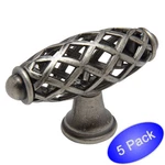 *5 Pack* Cosmas Cabinet Hardware Weathered Nickel Birdcage Knobs #1749WN. Fixed Price $10.95.