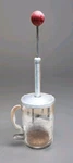 Unique Nut Chopper W/ 1.5 Cup Glass Jar Spring Load Wood Knob Stainless Blades. Fixed Price $13.87.