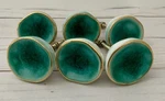 Anthropologie Turquoise Ocean Crater Ceramic Knobs Pulls Set Of 6 Sold Out. Fixed Price $49.99.