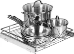 Hold N' Storage Pull Out Heavy Duty Steel Metal Cabinet Drawers Chrome Finish. Fixed Price $81.99.