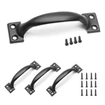 8PCS 5 1/2 Inch Matte Black Cabinet Handles Metal Gate Rustic Drawer. Fixed Price $12.96.