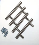 4 5" Hollow Pull Bar Brushed Nickel Finish 3" Center Holes Reclaimed Hardware. Fixed Price $6.79.