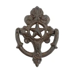 Cast Iron Fleur De Lis Star Door Knocker Scrolls Accent Rustic Victorian Style. Fixed Price $17.95.