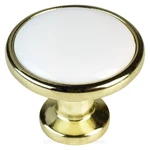10 Liberty Hardware Cabinet Knobs White Ceramic Polished Brass Drawer Pulls. Fixed Price $14.99.