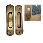 6.02" Inches Lot Of Pcs Vintage Solid Brass Baldwin Flush Pull Sliding Pocket. Fixed Price $65.00.
