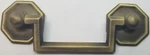 Small Antique Brass 2.5" Centers Colonial Revival Drawer Pull Square Handles Hex. Fixed Price $19.13.