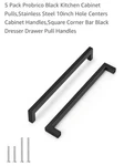 5 Pack Probrico Black Kitchen Cabinet Pulls,stainless Steel 10INCH Hole B32. Fixed Price $15.99.