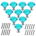 Akstore 10 Pcs Crystal Glass Cabinet Knobs 30MM Diamond Shape Light Blue. Fixed Price $16.69.