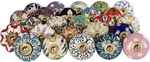 Decorative Ceramic Cabinet Door Knobs Crafted Indian Pottery Pulls Handles. Fixed Price $71.12.