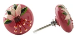 4 Anthropologie Botanica Knobs Pink Flower Floral Whimsical Longshore Enamel Nib. Fixed Price $40.04.