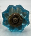 (2-PK) Dritz Home Ceramic Glass Scallop Knob Aqua Blue. Fixed Price $14.24.