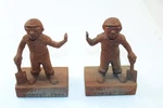 Vintage Cast Iron Midwest Foundry Book Ends Sandy Figures 6" Tall. Fixed Price $64.63.