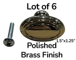Baldwin 4632-030-BIN 1.5'' X1.25 Polished Brass Edinburgh Oval Knobs Nos X6. Fixed Price $49.99.