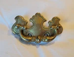 Vintage Brass Drawer Pull, Ilco Unican CP-2522, Batwing Chippendale Bail, 2.5"C. Fixed Price $15.95.
