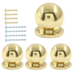 Jiozermi 4 Packs Mini Round Solid Brass Knobs, 1/2 INCH(12MM), Polished Gold. Fixed Price $13.20.