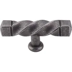 Top Knobs M739 Square Twist Handle Pewter Knob, 3-3/16" Overall (lot Of 3). Fixed Price $30.00.
