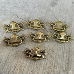 Set Of 7 Vtg (keeler Brass Co) Kbc 2 N-19564 Drawer Pulls 3 Ln. Fixed Price $28.00.