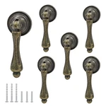 Bonsicoky 6PCS Antique Bronze Tear Drop Pulls, Vintage Cabinet. Fixed Price $14.76.