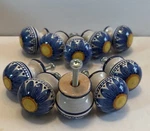 Hand-painted Blue & Yellow Floral Ceramic Knobs (set Of 10). Fixed Price $55.00.