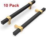 10 Pack Black Gold Cabinet Handles Pulls 5 Inch Brass Drawer. Fixed Price $21.99.