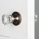 Nostalgic Warehouse Classic Rosette Crystal Glass Door Knob Double Dummy Pewter. Fixed Price $69.99.