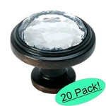 *20 Pack* Cosmas 5317ORB-C Oil Rubbed Bronze & Clear Glass Round Cabinet Knob. Fixed Price $89.30.