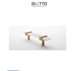 Sietto P-1901-5.5-SB Adjustable 5.5" White Glass Pull Satin Brass Lot Of. Fixed Price $243.26.