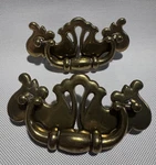 Pair Of Vintage 1986 Ilco Canada Brass Drawer-furniture Pulls. Fixed Price $10.95.