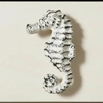 Set Of 4 Distressed White Seahorse Cast Iron Drawer Pulls Coastal Cabinet Knobs. Fixed Price $20.00.