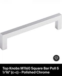 Top Knobs M1160 Square Bar Pull 5 1/16" (c-c) Polished Chrome. Fixed Price $10.99.