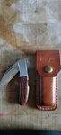 Kabar Sierra 1976 2-BLADE Pocketknife Wood Handle Stainless Steel W/ Sheath. Fixed Price $30.00.