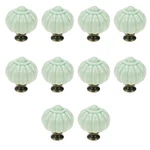 Geesatis 10 Pcs Light Green Ceramic Cabinet Knobs, Vintage Pumpkin Shape Draw.... Fixed Price $33.43.