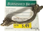 Amerock Burnished Brass Leaf Bail Pull 3" Center BP1331-077 Nos. Fixed Price $18.99.