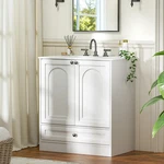 30" Bathroom Vanity With Sink, Freestanding Cabinet 2 Doors, Drawer. Fixed Price $227.91.