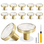 12 Pack Gold Knobs For Dresser Drawers, Brass Round Cabinet Kno.... Fixed Price $34.44.