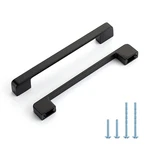 Home Edit Black Cabinet Pulls 6-1/4 Inch Hole Spacing Wide Base Kitchen. Fixed Price $78.49.