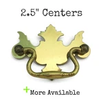 Vintage Chippendale Drawer Pull Brass Tone Handle, 2.5" Centers LX13. Fixed Price $8.00.