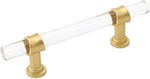 Clear Lucite Cabinet Pulls Satin Gold 6 Inch 3.5 Centers Pcs With Screws. Fixed Price $14.75.
