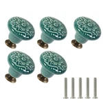 Zernmiarder Green Ceramic Knobs 10 Pack Flower Drawer Pulls Vintage. Fixed Price $13.29.