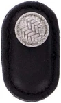Vicenza Designs K1165 Cestino Leather Knob, Large, Black, Satin Nickel. Fixed Price $31.96.