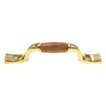 Amerock BP76240-O3 Polished Brass 3"CC Cabinet Handle Pull With Wood Oak Center. Fixed Price $5.64.