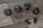 Vintage Cast Iron Cabinet Drawer Door Moon Face Knobs Handles Pull Rustic 4 Pcs. Fixed Price $25.89.