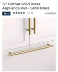 Signature Hardware 12" Colmar Solid Brass Appliance Pull - Satin. Fixed Price $44.00.